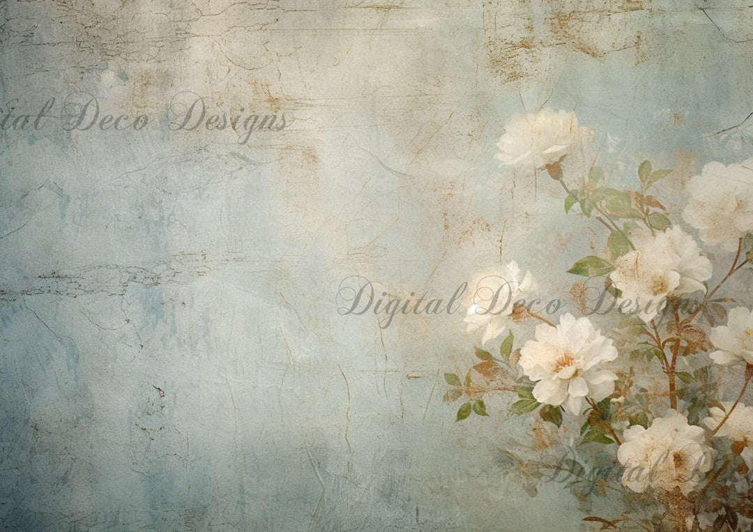 Blue and Gold Crackle Paper 1 Background (#A029)-Digital Deco Designs