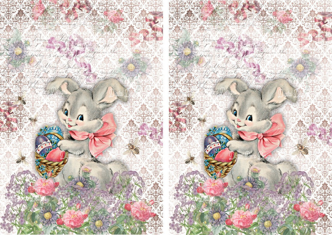 Bow Bunny Combo Duo Sheet (#A057)-Digital Deco Designs