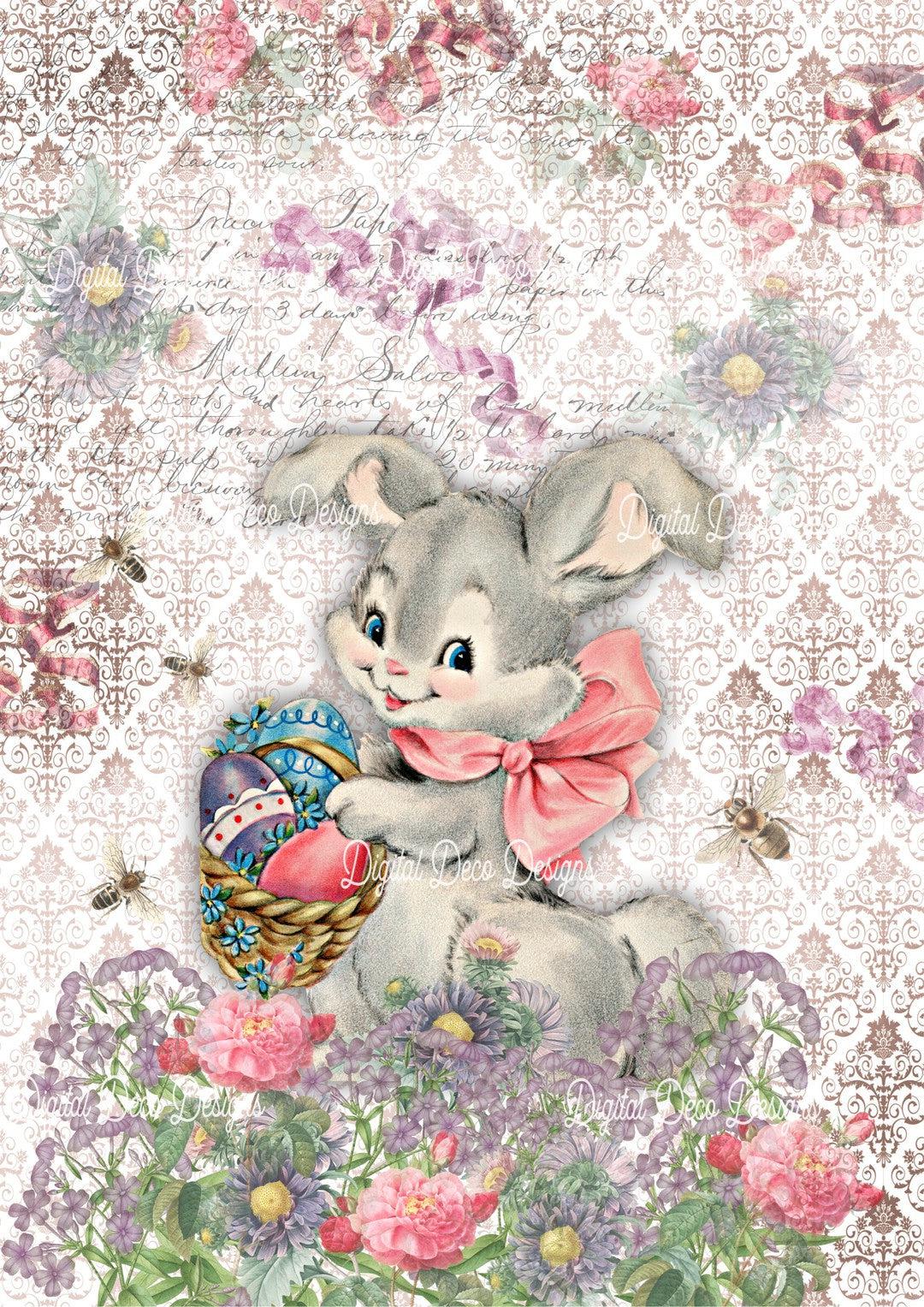 Bow Bunny (#A056)-Digital Deco Designs