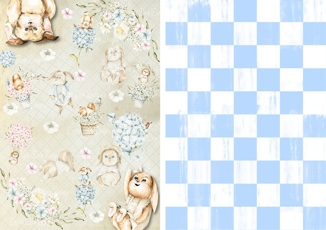 Bunny Dreams and Checks Combo Minis (#A059)-Digital Deco Designs