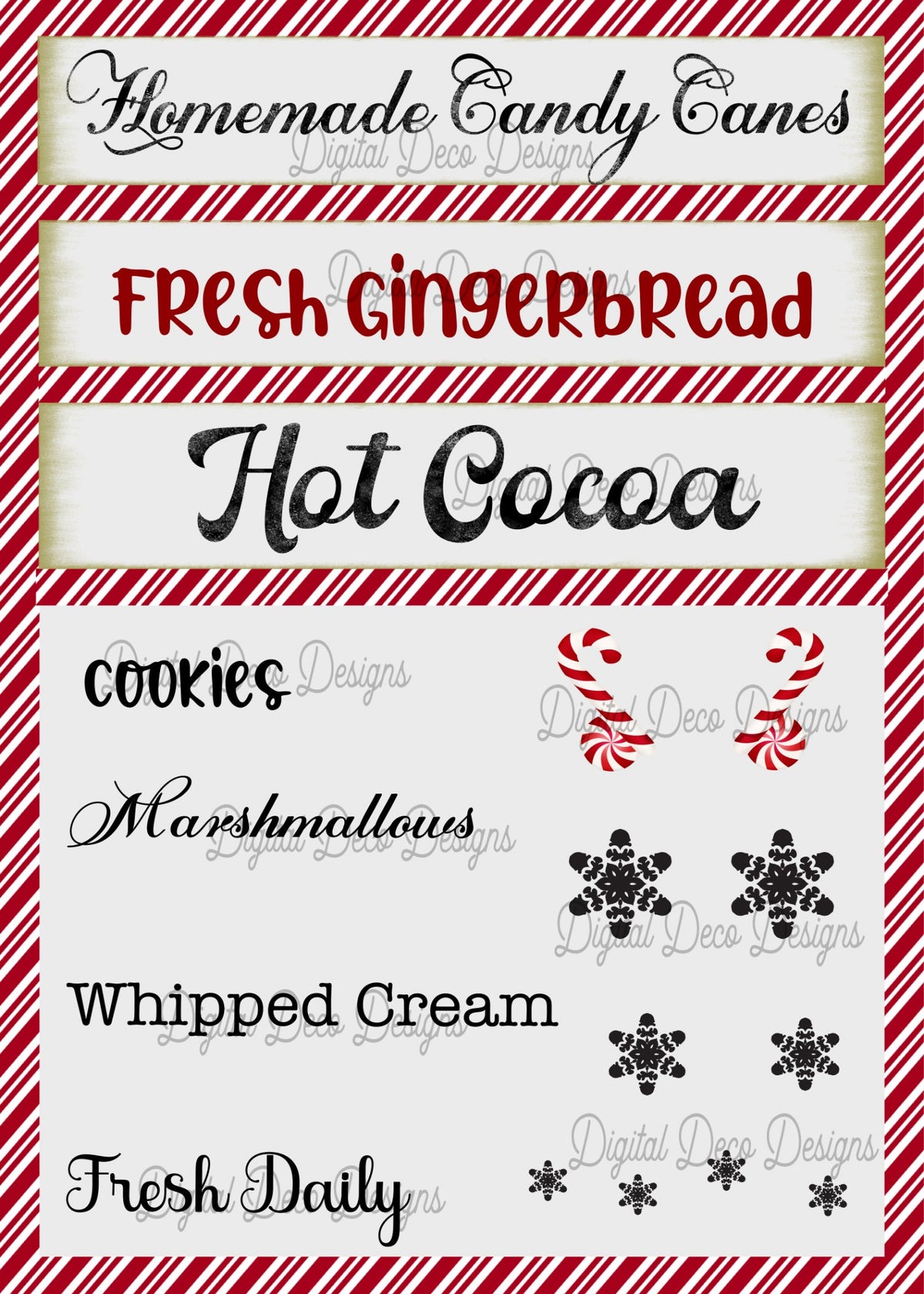 Candy Canes and Cocoa Collage Quotes/Sentiments (#A070)-Digital Deco Designs