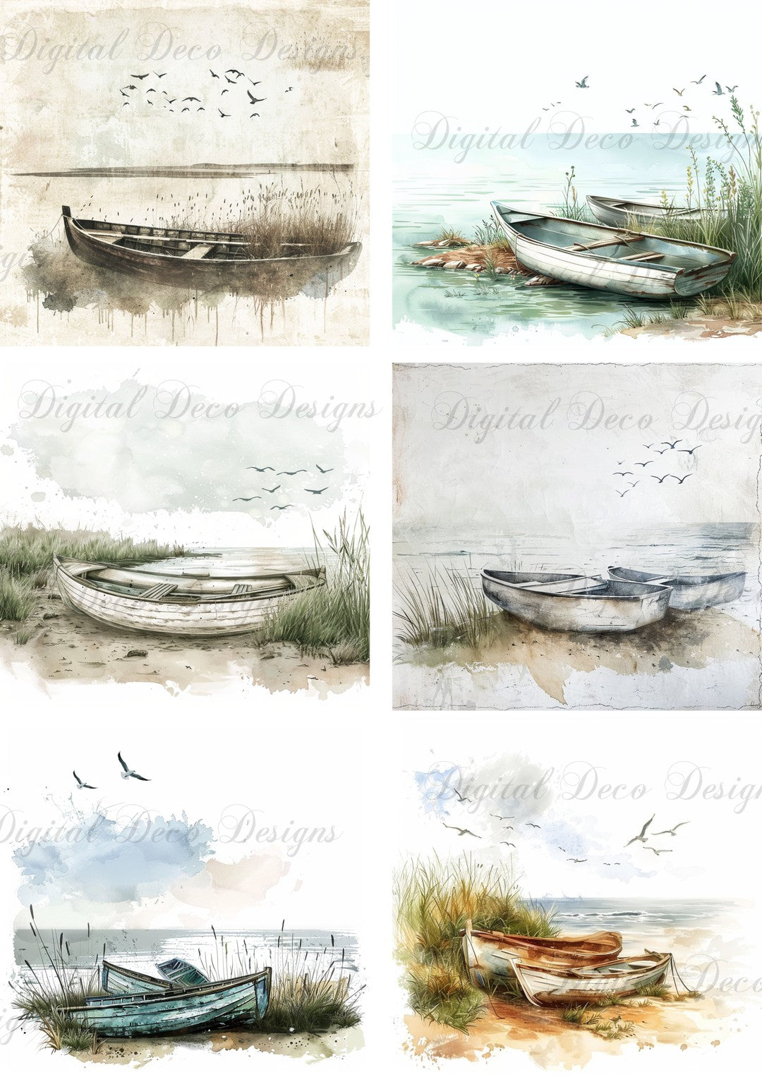 Canoe Collage (#F079)-Digital Deco Designs