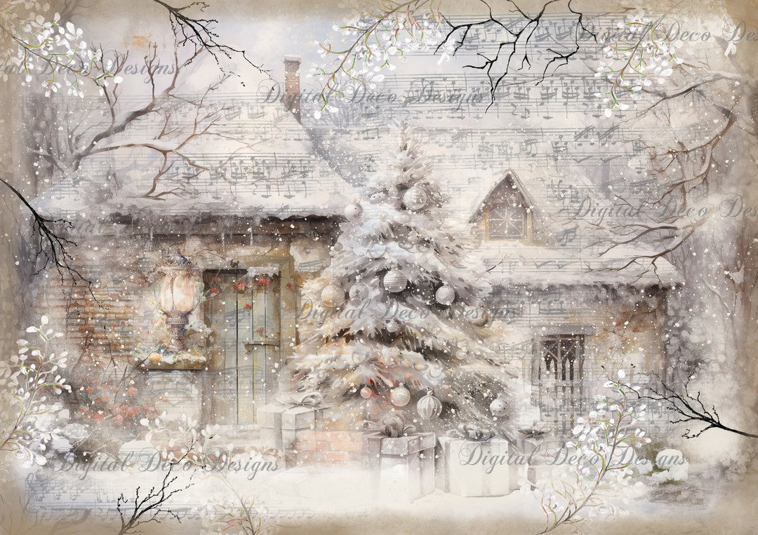 Christmas Blizzard 4 (#A086)-Decoupage Paper