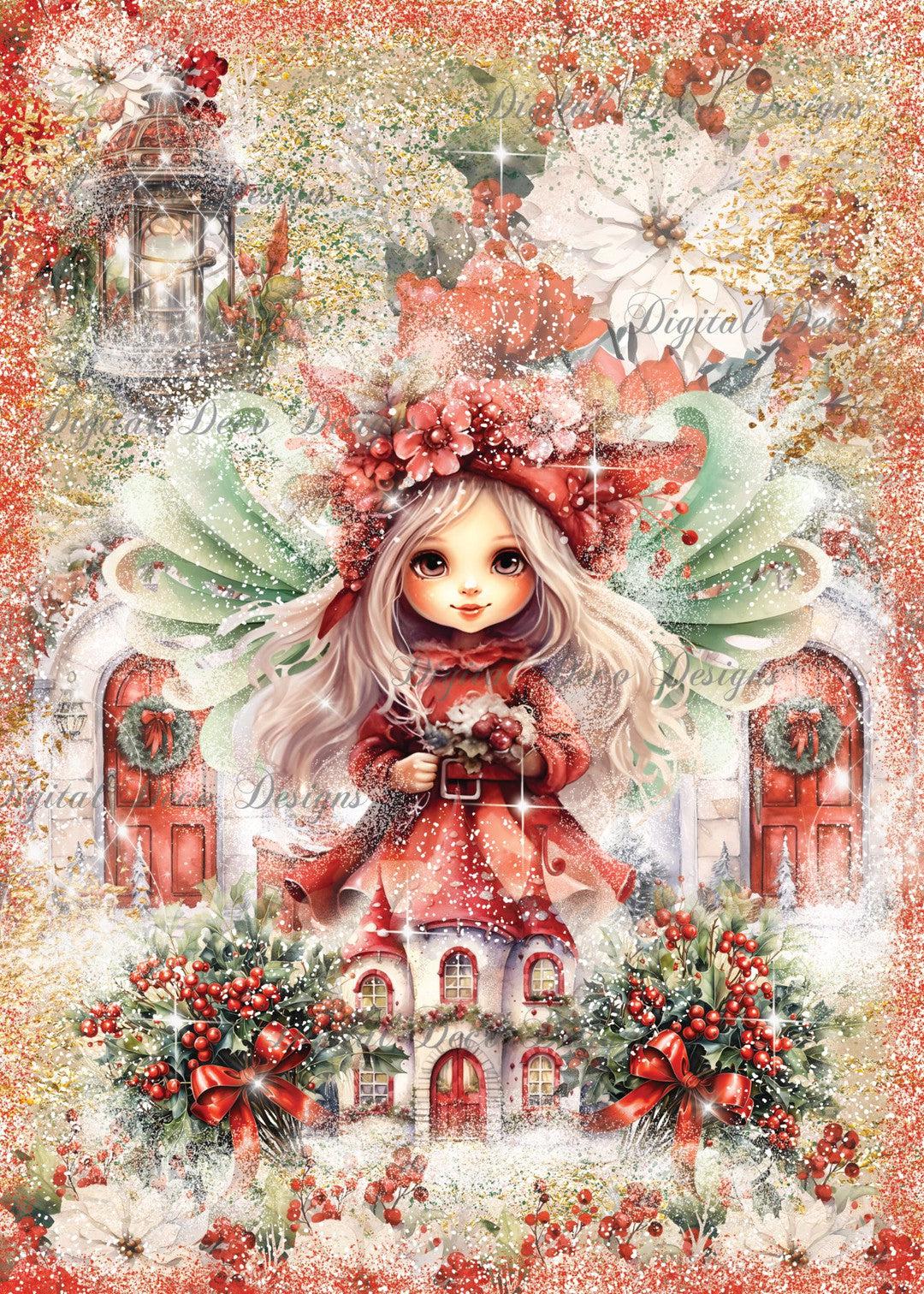 Christmas Fairy Sister Noel (#A089)-Digital Deco Designs