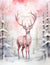 Pink Christmas Wonderland Reindeer 3 (#H056)