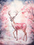 Pink Christmas Wonderland Reindeer 4 (#H057)