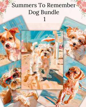 Sun, Sand, Shore: Summers To Remember (Dog Bundle 1) Z075-Decoupage Paper