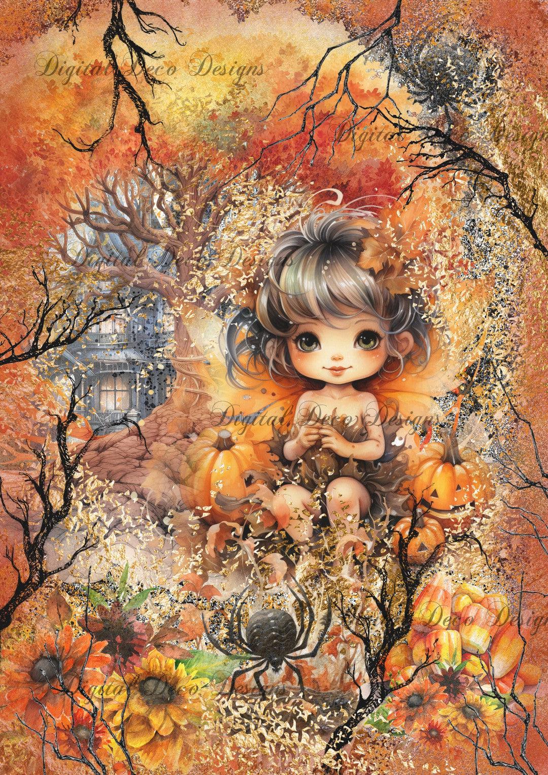 Fairy Sisters: Pippa Orange (#B033)-Digital Deco Designs