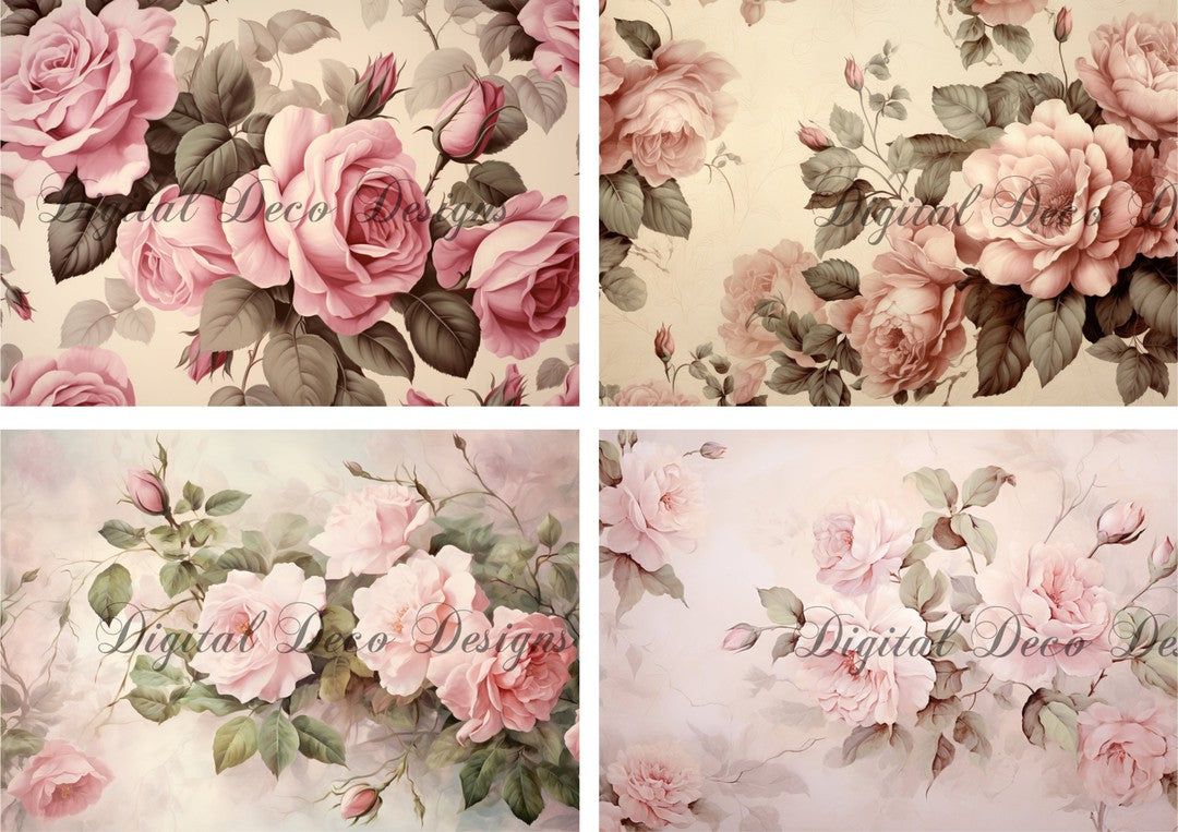 Floral Backgrounds Collage Sheet 1 (#G016)-Digital Deco Designs