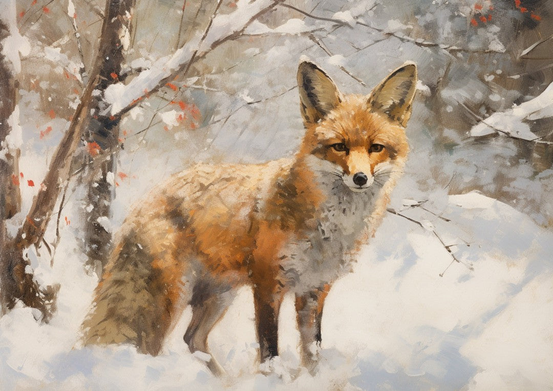 Still Wintry Woodland Fox 2 (#E038)-Decoupage Paper