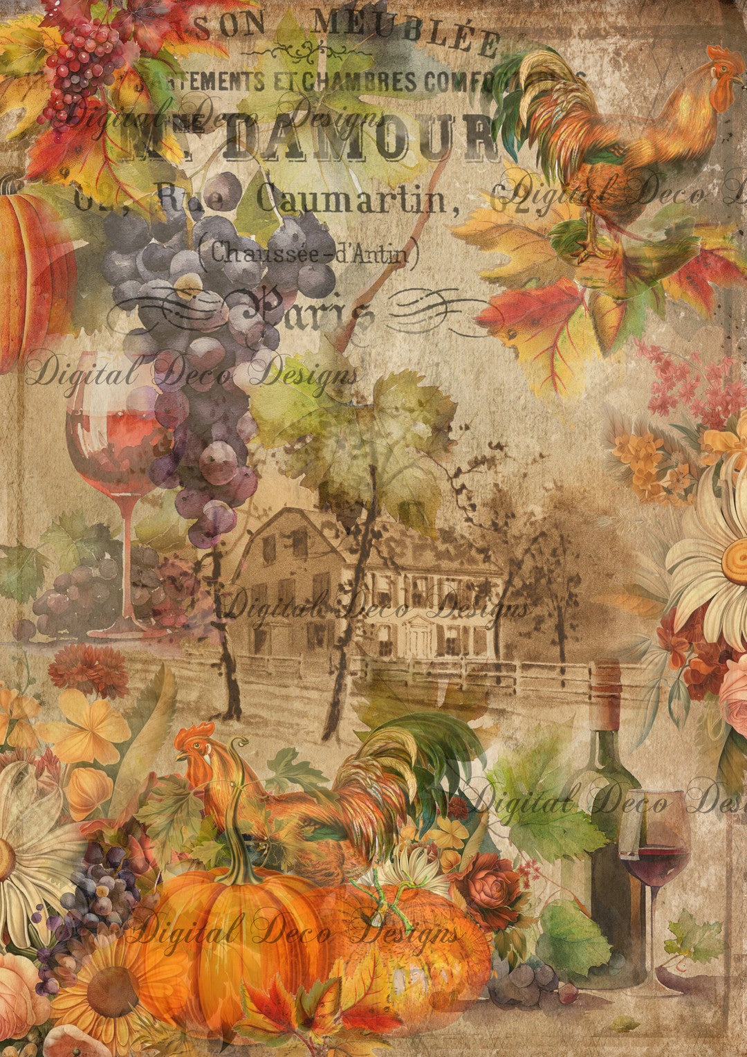 French Country Wine (#B057)-Digital Deco Designs