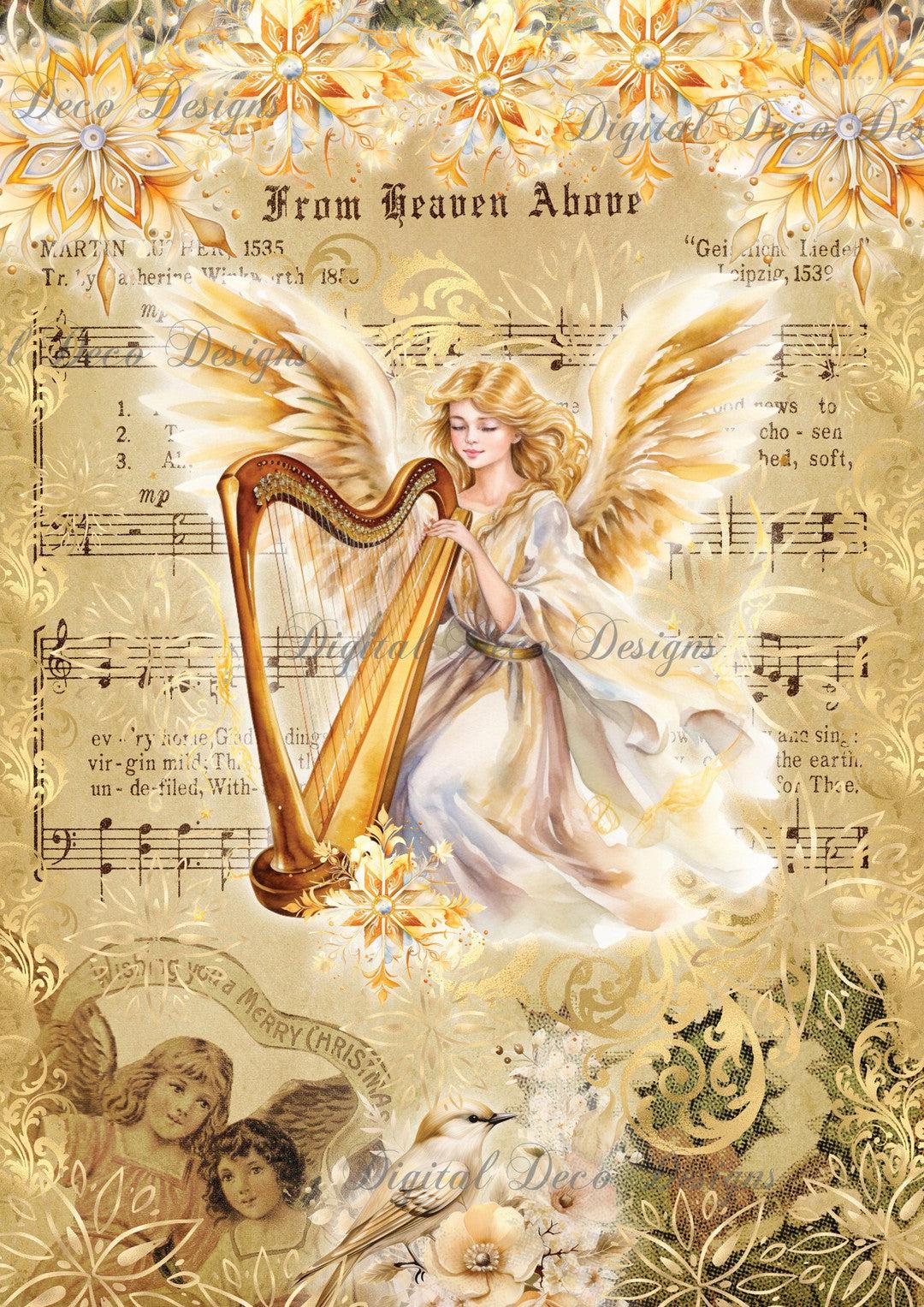 From Heaven Above Angel of Gold (#B059) (Exclusive Members Design)-Digital Deco Designs