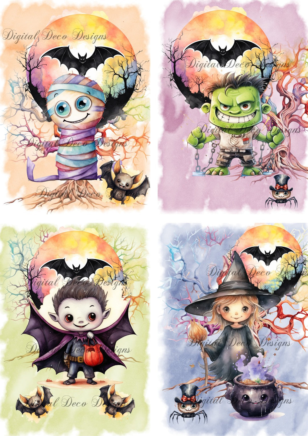 Halloween Dreams Collage Sheet (#B070)-Digital Deco Designs