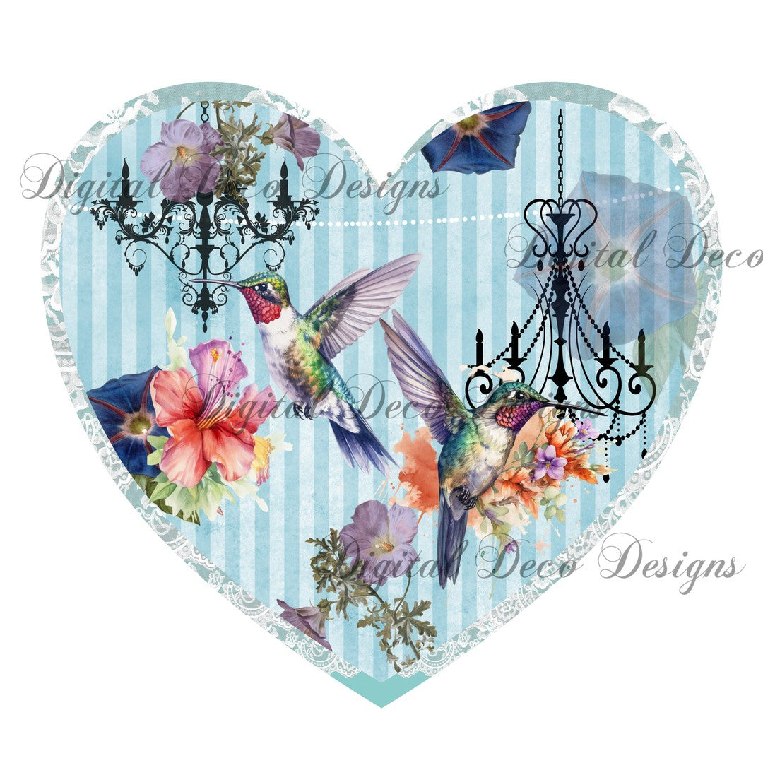 Heart of a Hummingbird 4 (#B083)-Digital Deco Designs