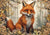 Hello Autumn Fox 2 (#H082)-Decoupage Paper