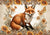 Hello Autumn Fox 4 (#H084)-Decoupage Paper