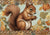 Hello Autumn Squirrel 3 (#H087)-Decoupage Paper