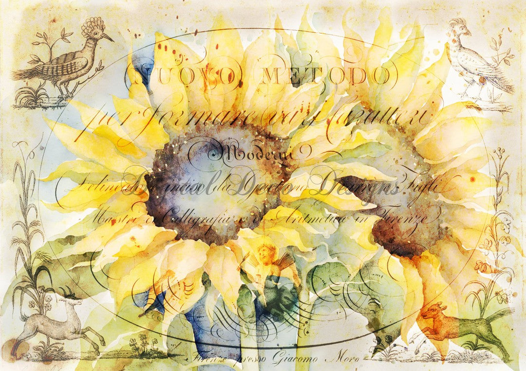 Hello Autumn Vintage Sunflowers 5 (#I006)-Digital Deco Designs