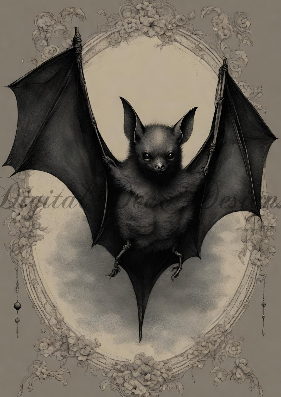 Hello Halloween Bat 2 (#I010)-Decoupage Paper