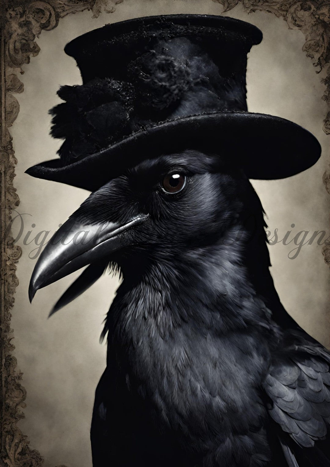 Hello Halloween Black Bird 1 (#I024)-Digital Deco Designs