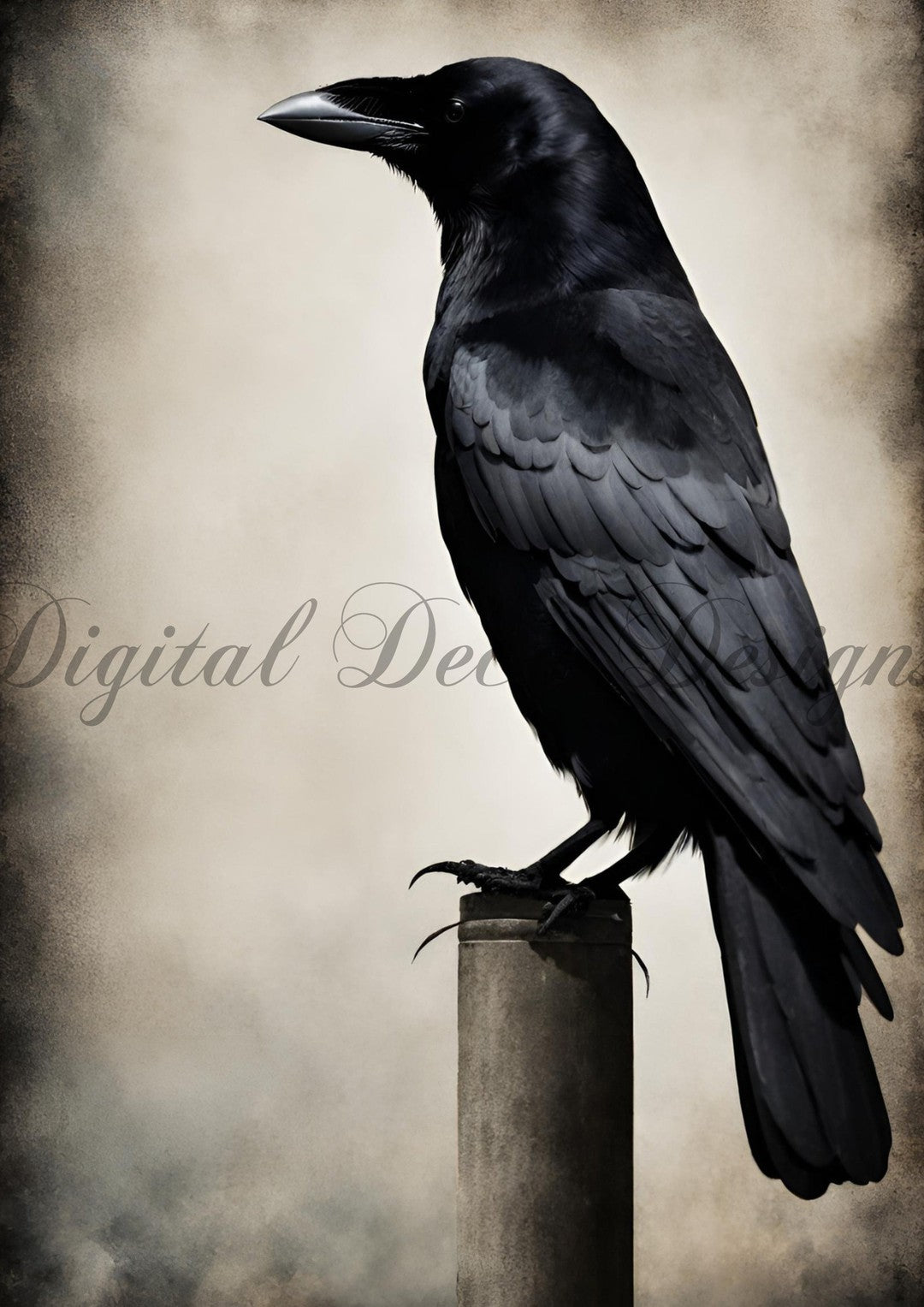 Hello Halloween Black Bird 2 (#I025)-Digital Deco Designs