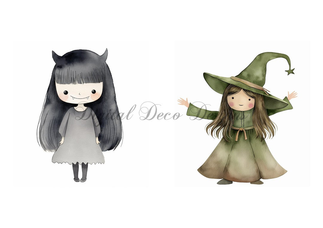 Hello Halloween Cartoon Characters Combo 1 (#I040)-Digital Deco Designs