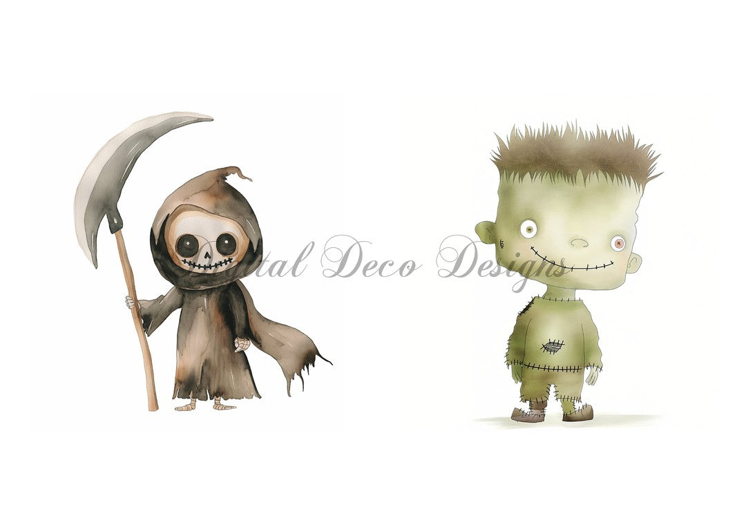 Hello Halloween Cartoon Characters Combo 5 (#I044)-Digital Deco Designs
