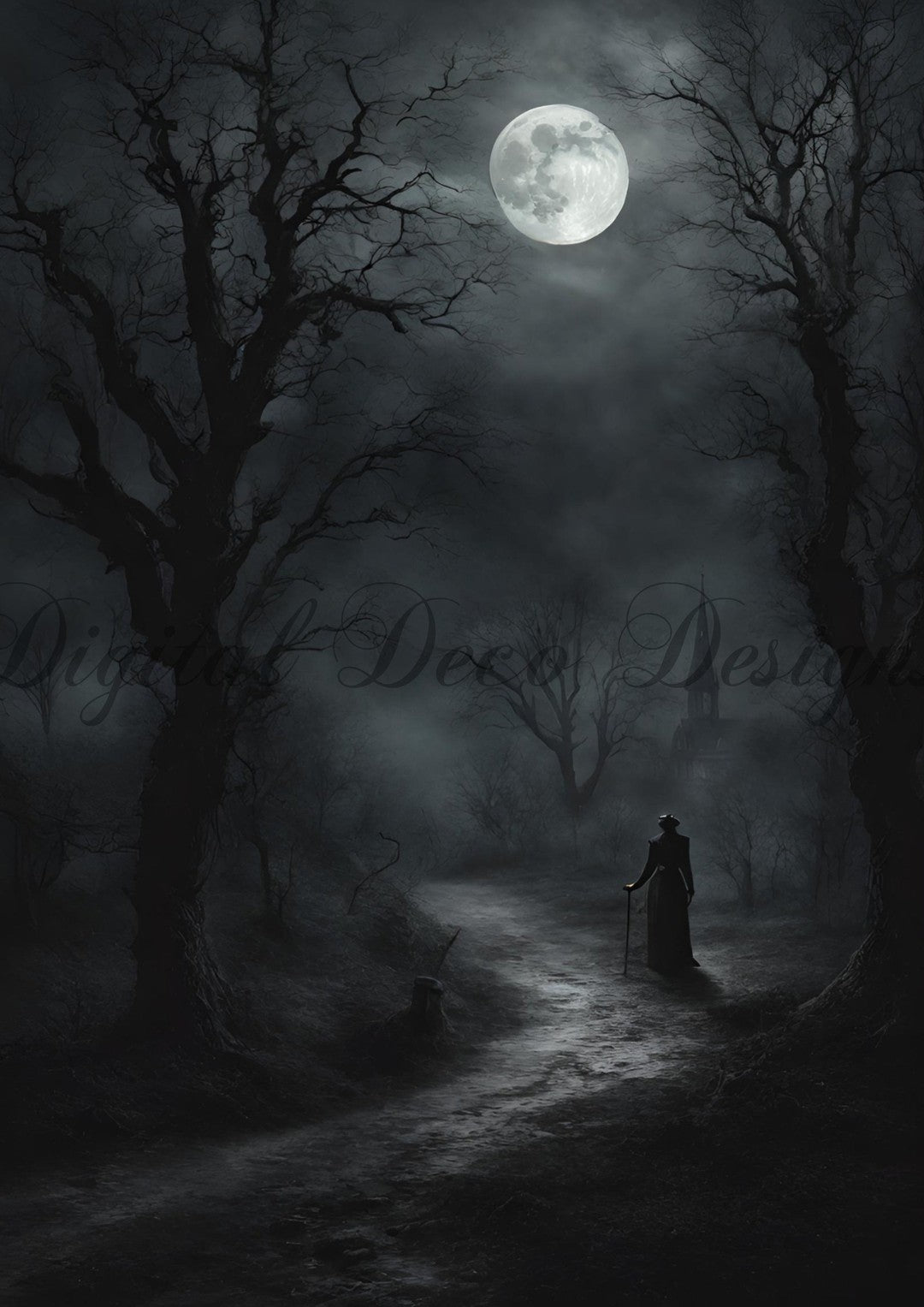 Hello Halloween Full Moon 2 (#I029)-Digital Deco Designs