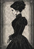 Hello Halloween Goth Woman 2 (#I018)-Decoupage Paper