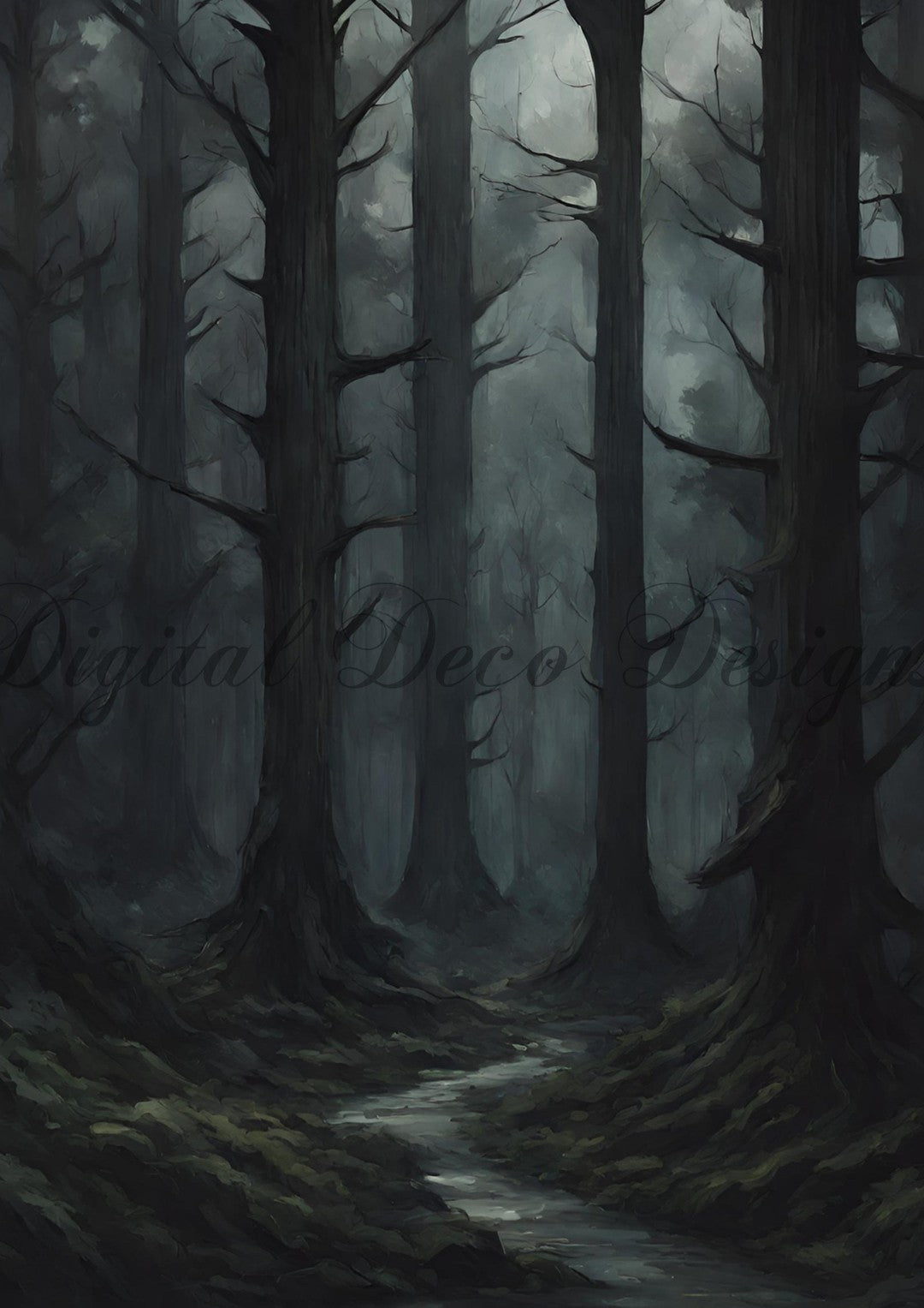 Hello Halloween Haunted Forrest 1 (#I030)-Digital Deco Designs