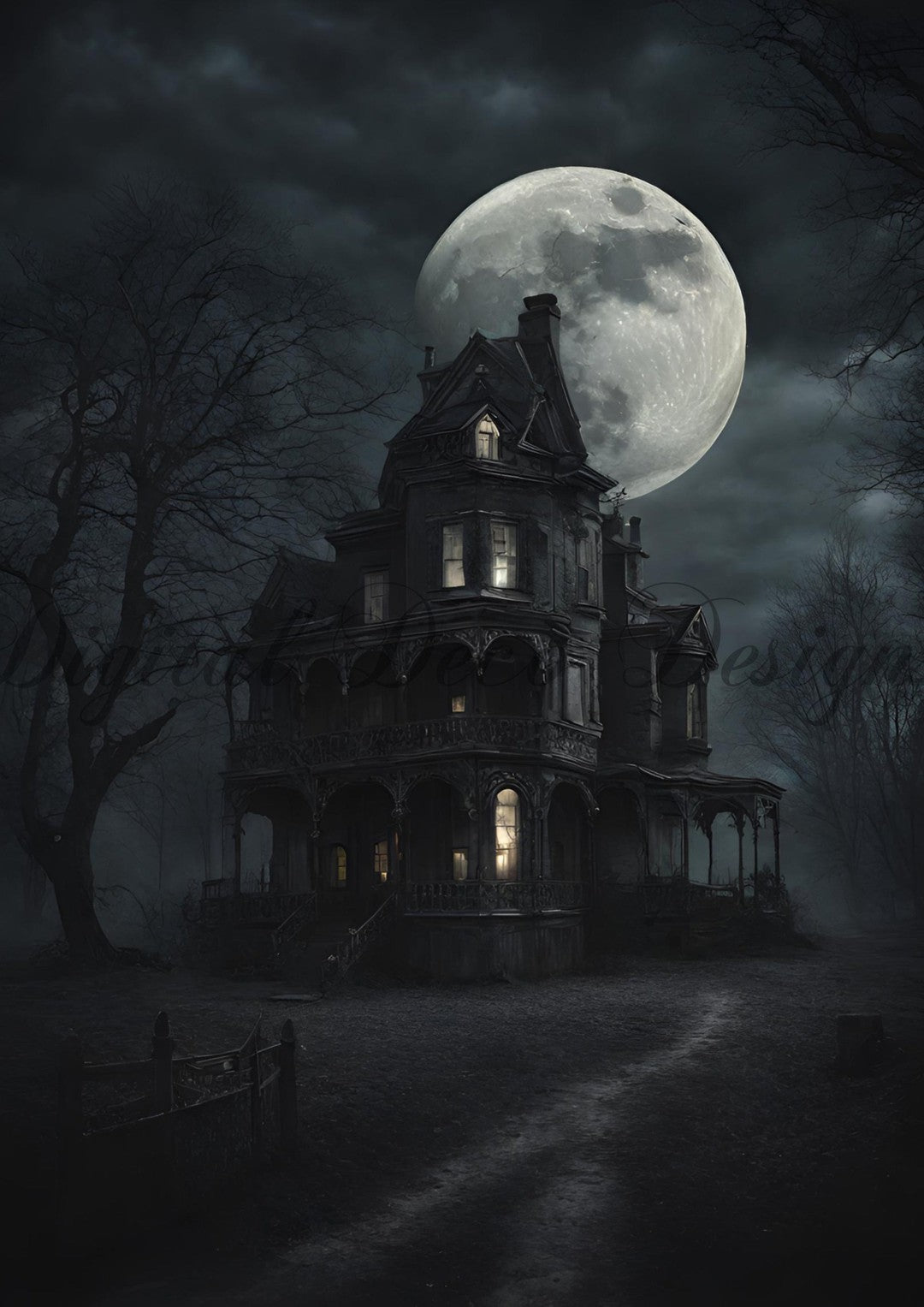 Hello Halloween Haunted House 2 (#I023)-Digital Deco Designs