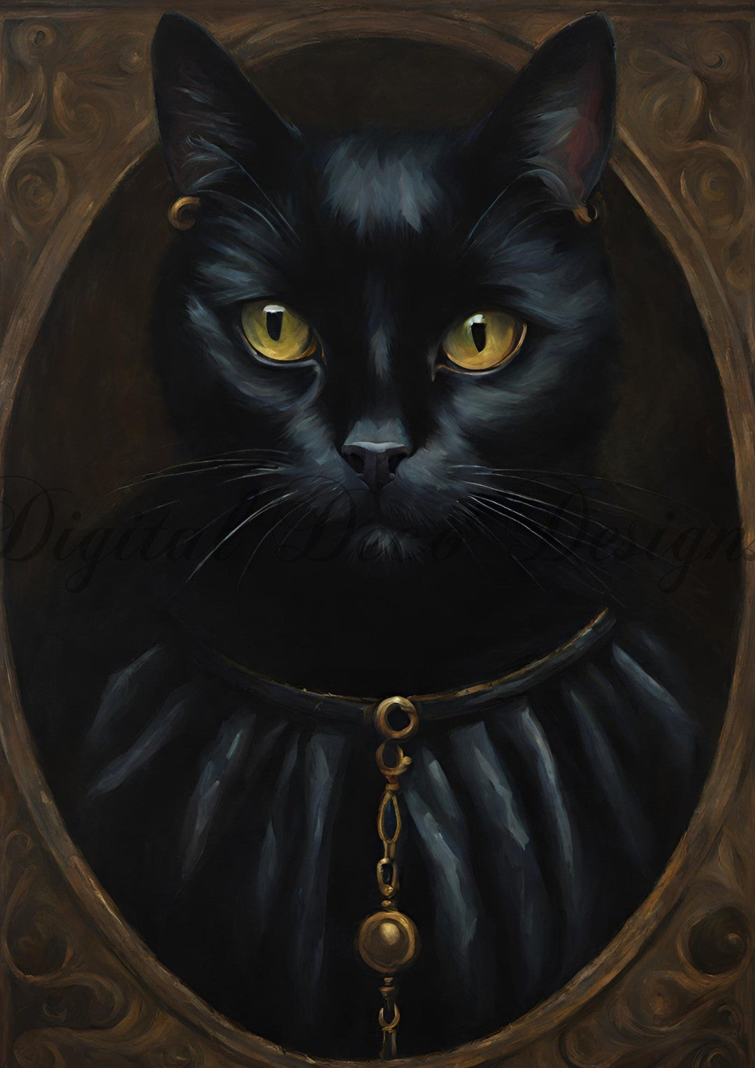 Hello Halloween Library Cat 1 (#I034)-Digital Deco Designs