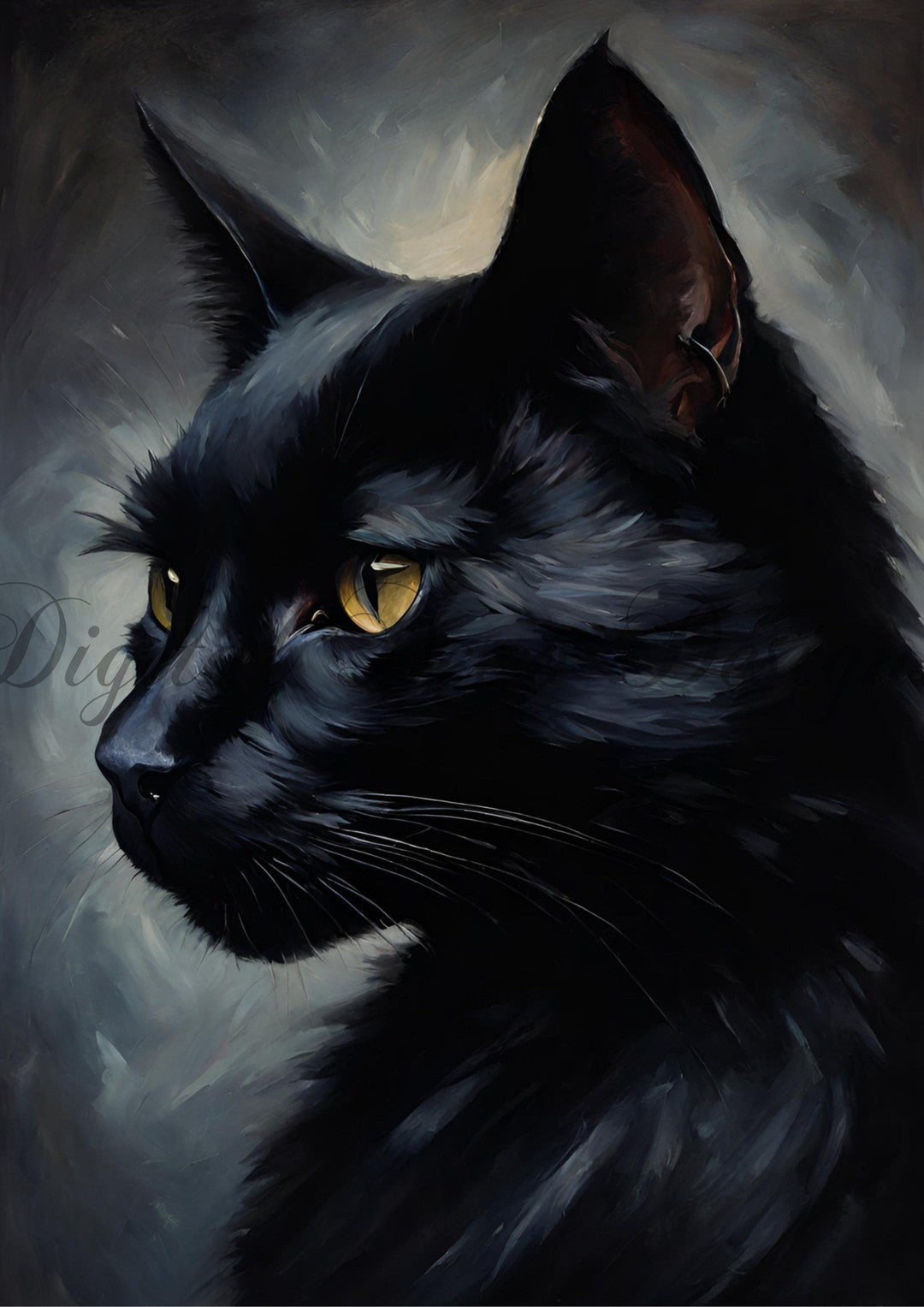 Hello Halloween Library Cat 2 (#I035)-Digital Deco Designs