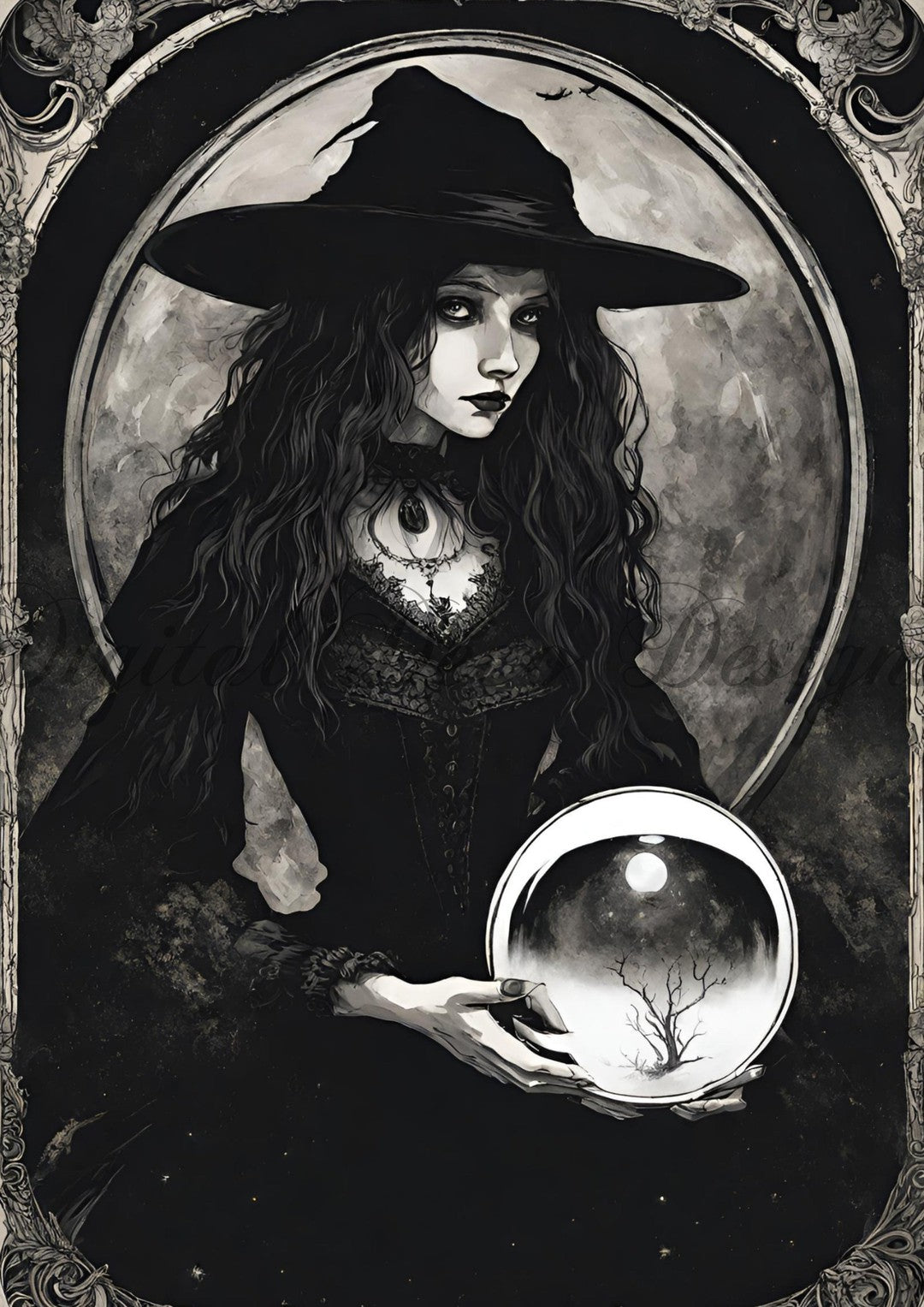 Hello Halloween Mystic Witch (#I008)-Digital Deco Designs