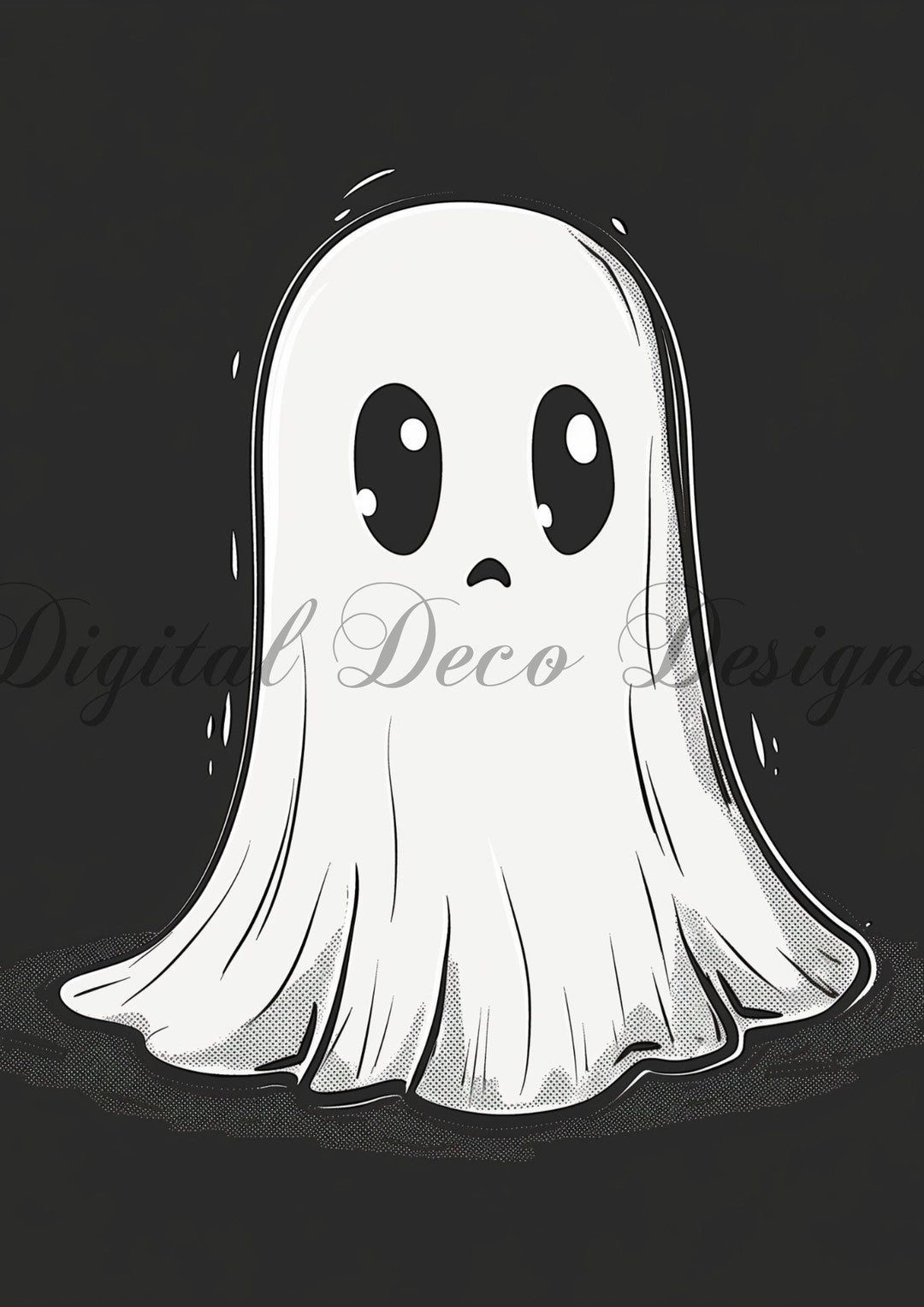Hello Halloween Scared Ghost (#I059)-Digital Deco Designs