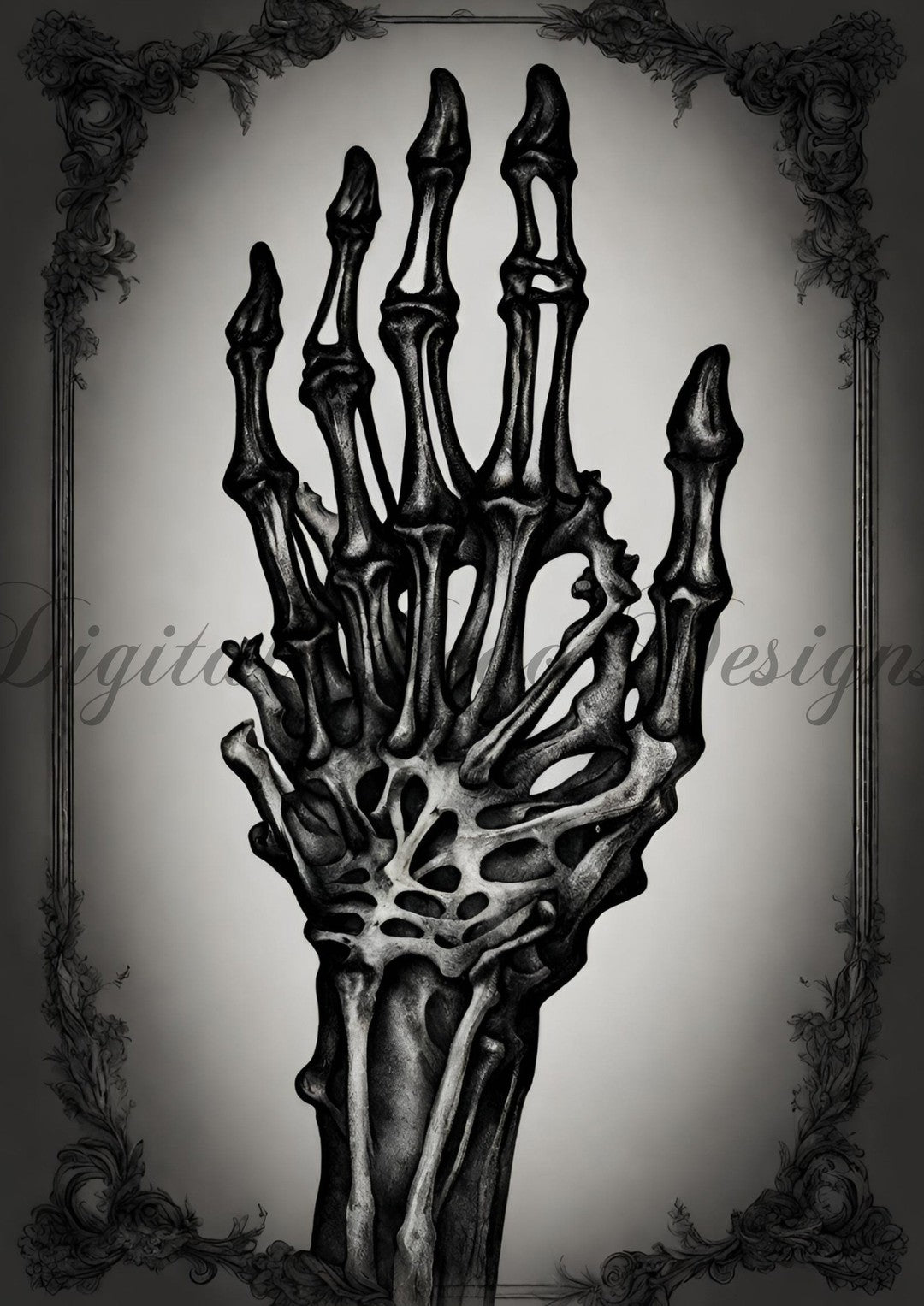 Hello Halloween Skele-Hand (#I011)-Digital Deco Designs