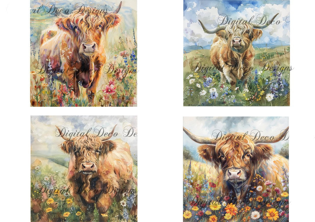 Highland Fields Collage Sheet (#G018)-Digital Deco Designs