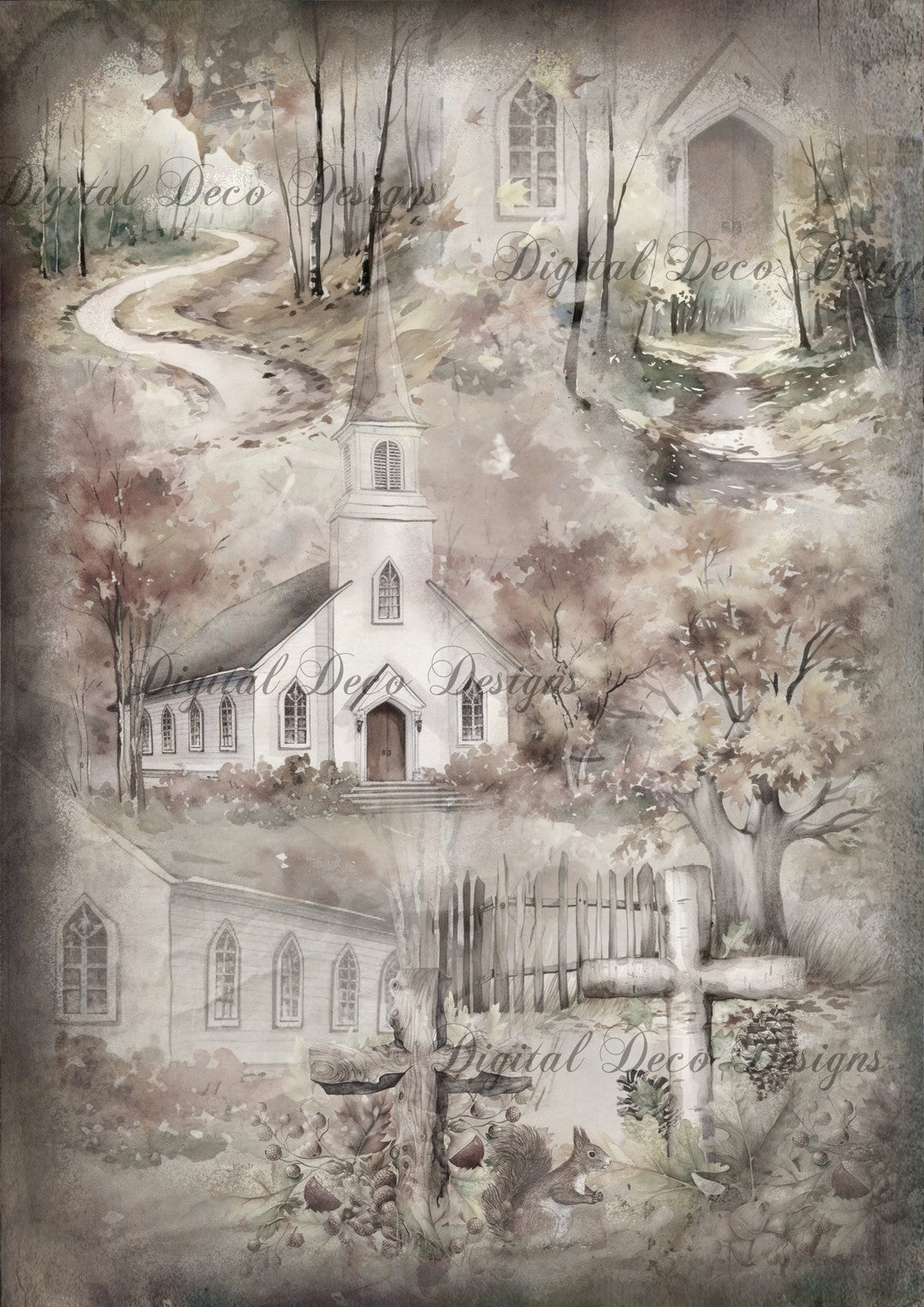 Hometown Church Memories (#C008)-Digital Deco Designs