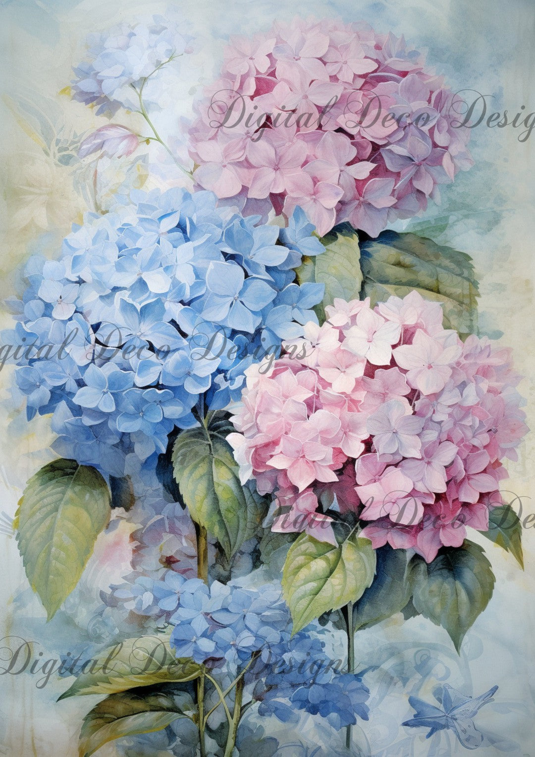 Hydrangea Garden 3 (#C020)-Digital Deco Designs