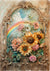 Ornate Floral Frame Rainbow Sunflowers 1 (#G013)