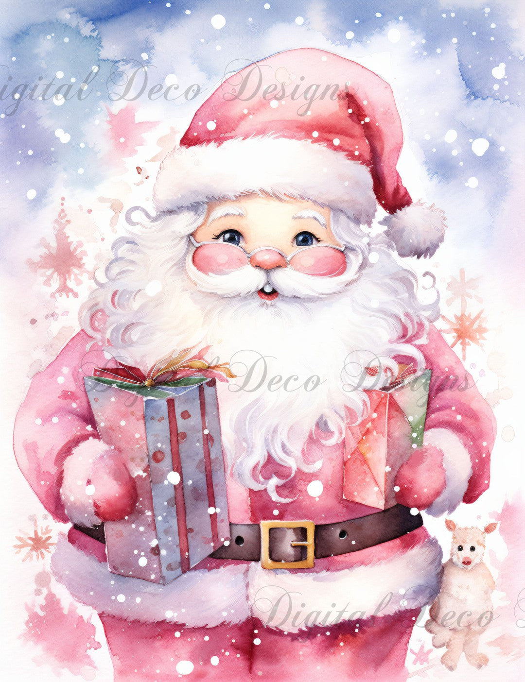 Pink Christmas Wonderland 8 (#H040)-Digital Deco Designs