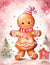 Pink Christmas Wonderland Gingerbread 4 (#H044)