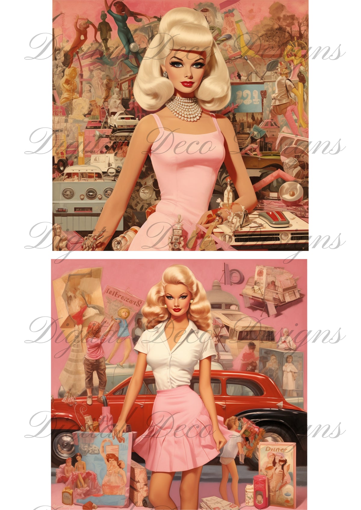 Pink Dolls L059-Digital Deco Designs