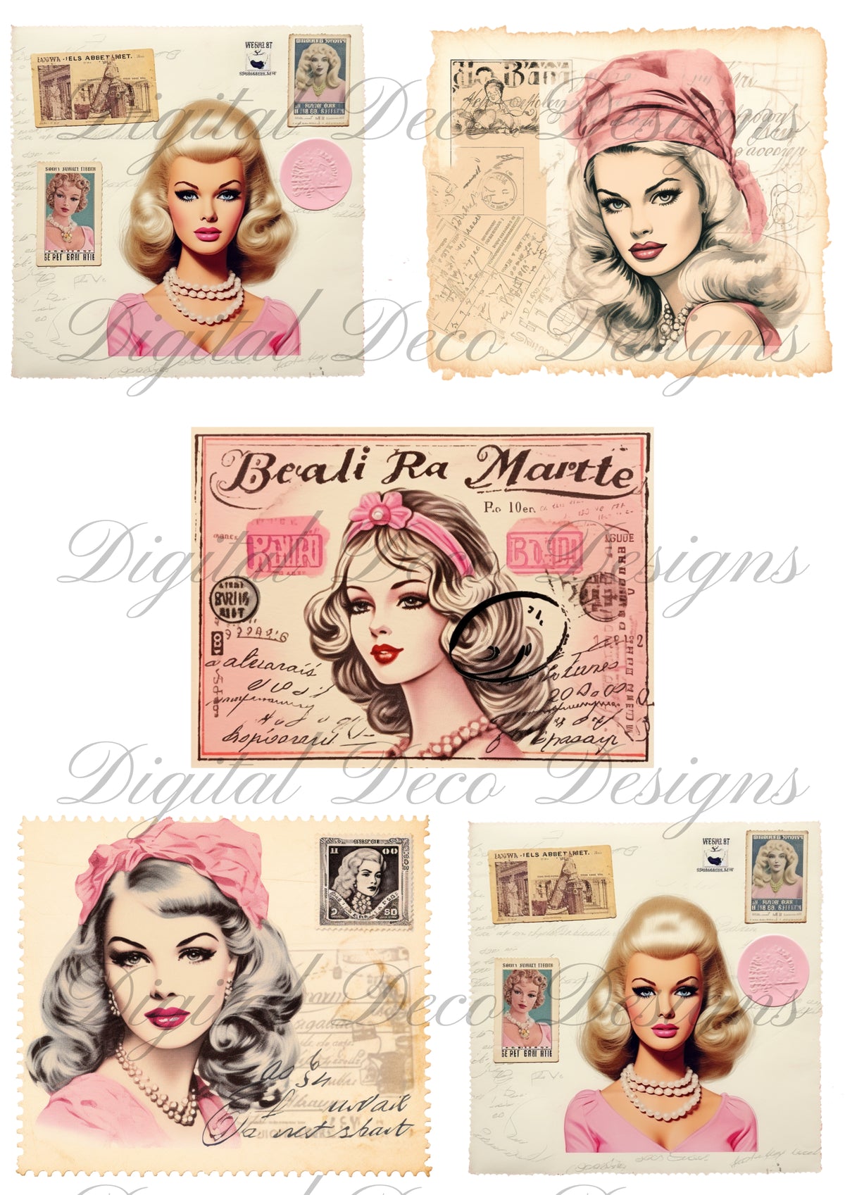Pink Dolls L061-Digital Deco Designs
