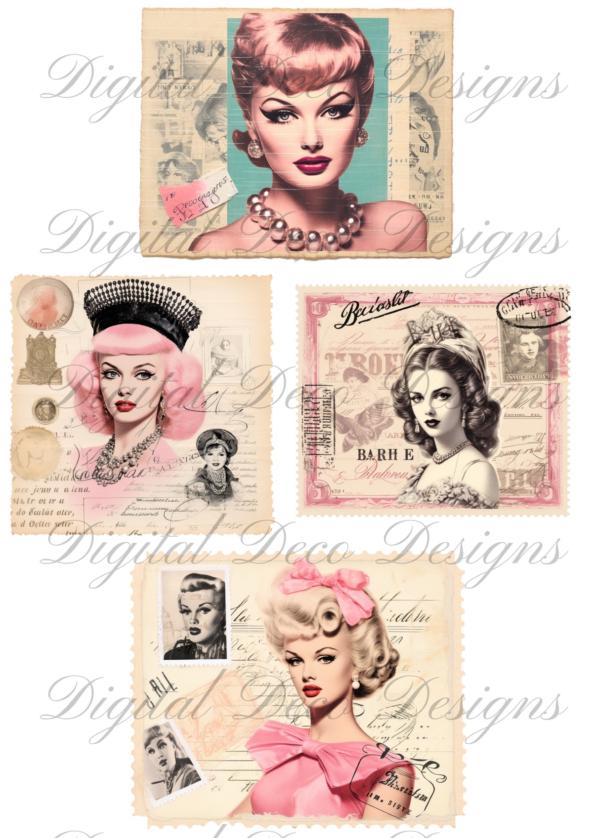 Pink Dolls L062-Digital Deco Designs