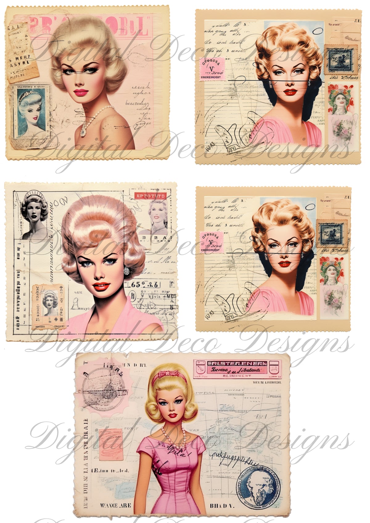 Pink Dolls L063-Digital Deco Designs