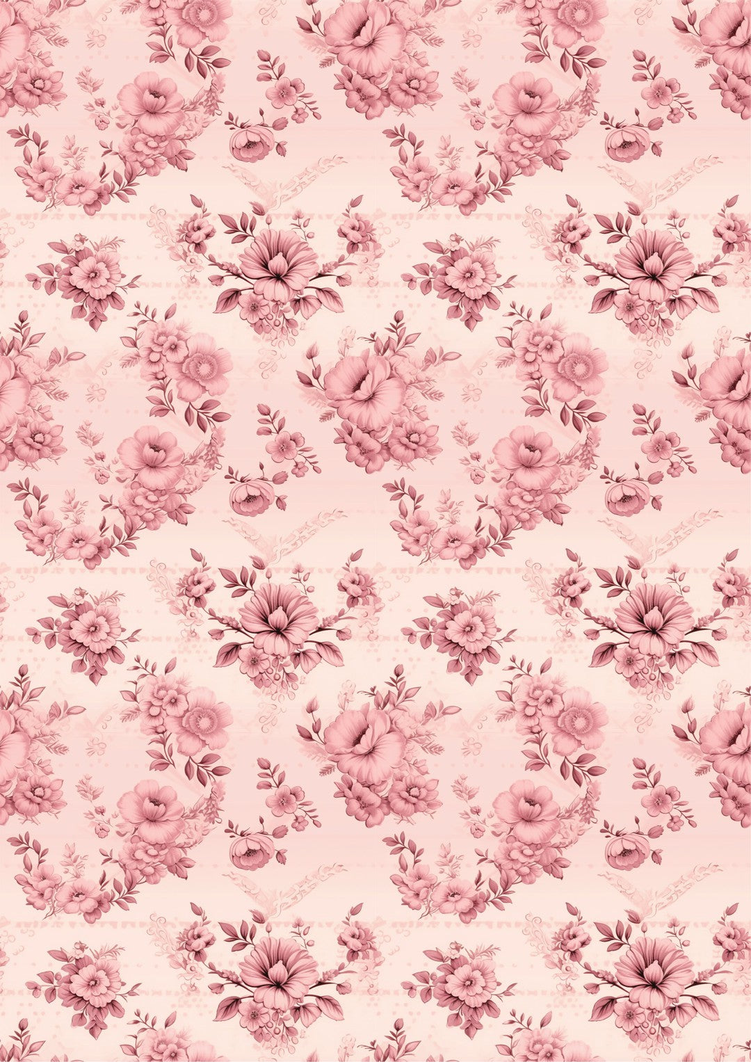 Pink Shabby Floral Pattern (#D045)-Digital Deco Designs