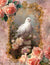 Pink and Gold Doves 1 (Print Only) (#D017)