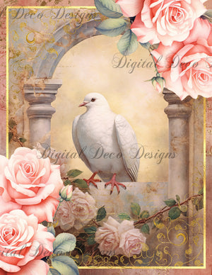 Pink and Gold Doves Bundle (Print Only) (#Z038)