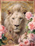 Pink and Gold Lion 4 (Print Only) (#D025)